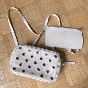 Furla Soft Pink Leather Purse with Gold Hardware